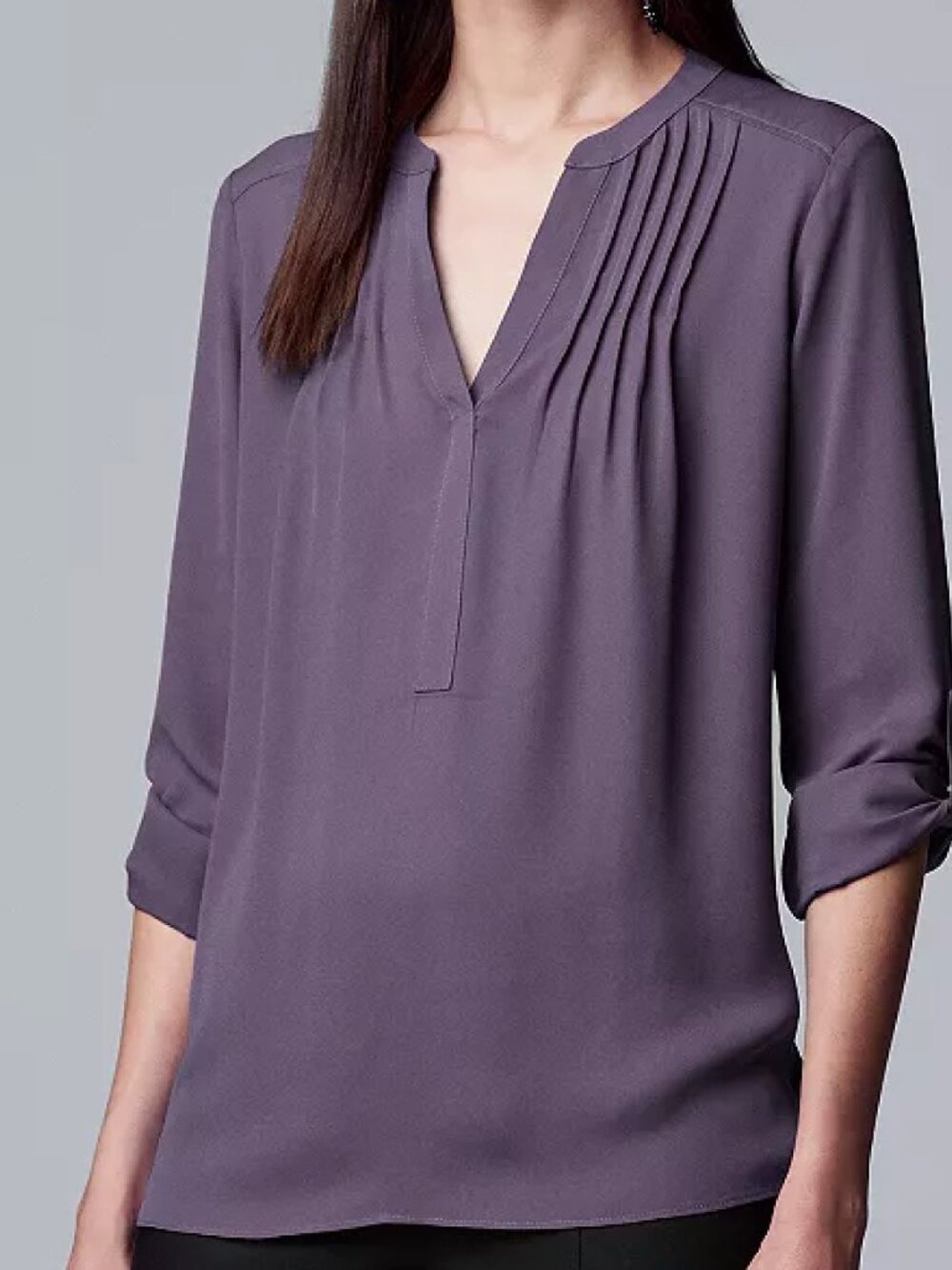 Simply Vera Purple Pintuck Blouse